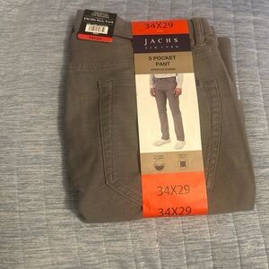 Jachs New York Men’s Straight Fit Flex Waistband 5-Pocket Pants, Size 34 x 29